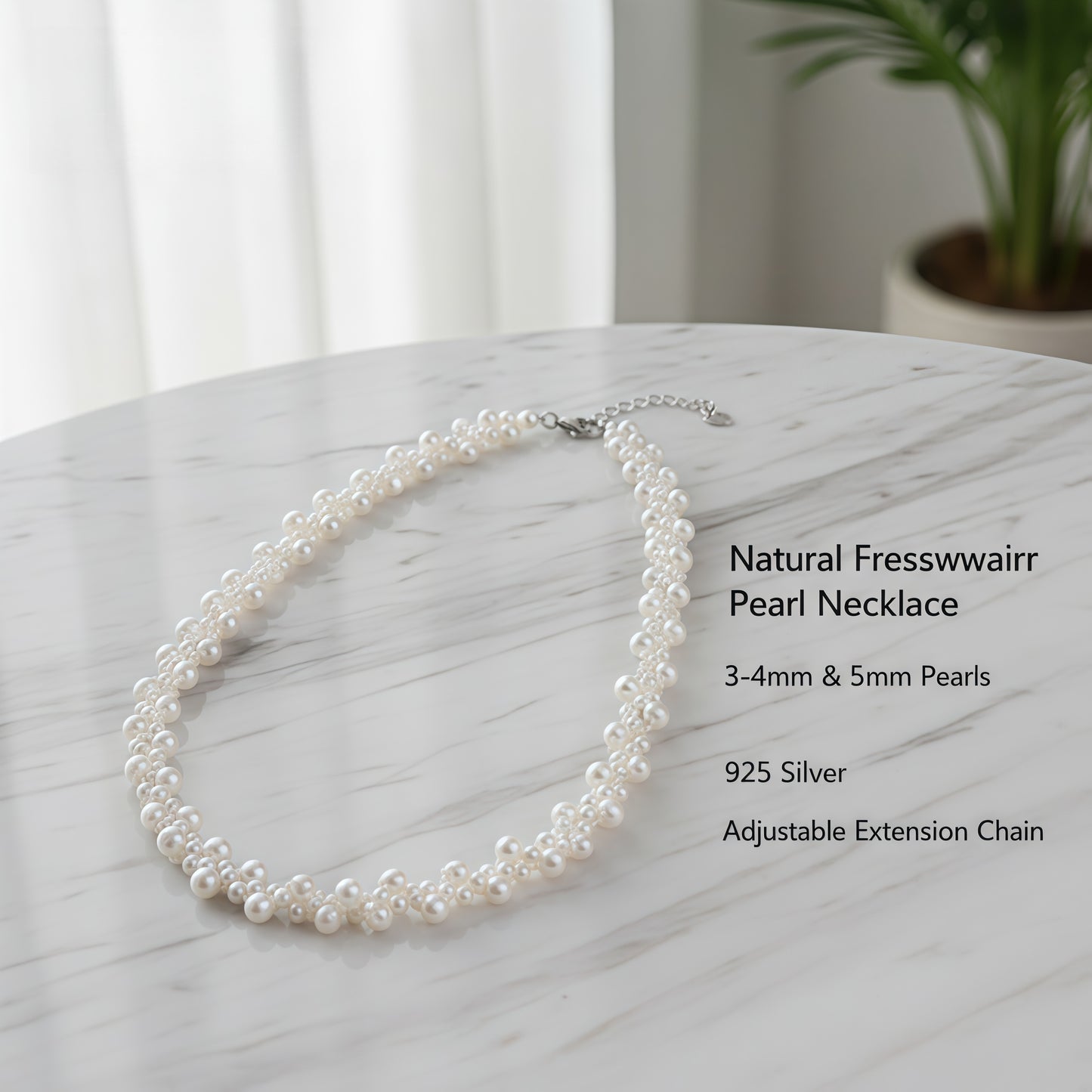 Pearl necklace woven choker