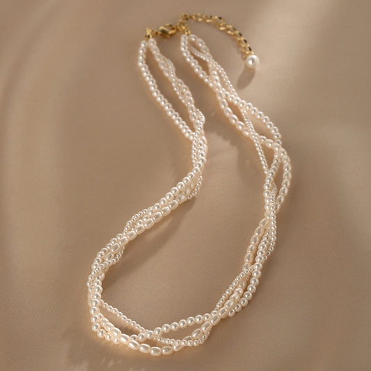 Multi-layer pearl necklace women's 2025 new popular neck chain