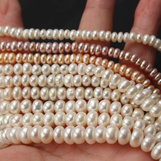 1228 natural freshwater pearls 5-9mm strong light flat beads DIY jewelry accessories handmade beaded loose beads