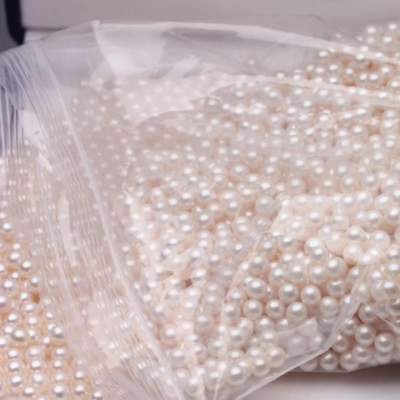 Factory 3-12mm Natural White & pink & Purple Color Round Freshwater Pearl 0.8mm Half Drilled Hole Loose Beads for Jewelry