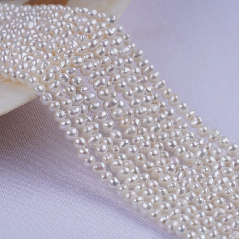 2.5-3.2mm White Potato Shape Natural Freshwater Pearl Beads for Jewelry Making