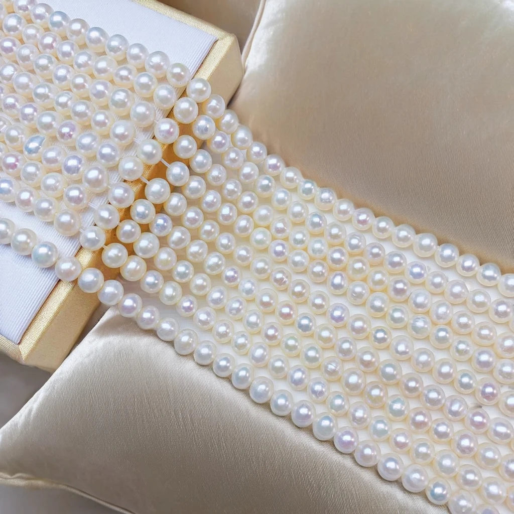 4A grade 4-5mm cultured natural freshwater marrow-free pearls, high-grade white jewelry with freshwater pearls