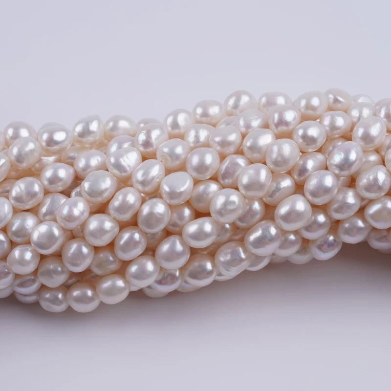 10-11mm AAA Grade Wholesale Natural White Freshwater Baroque Loose Pearls Strand