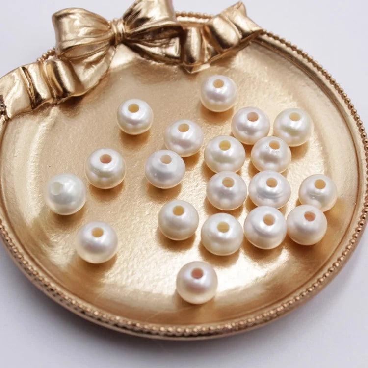 Zhuji Factory 3A New Style Round Shape Half Hole Loose Pearls 2.5mm 5mm 7mm 10mm White /pink/purple Natural Freshwater Pearls