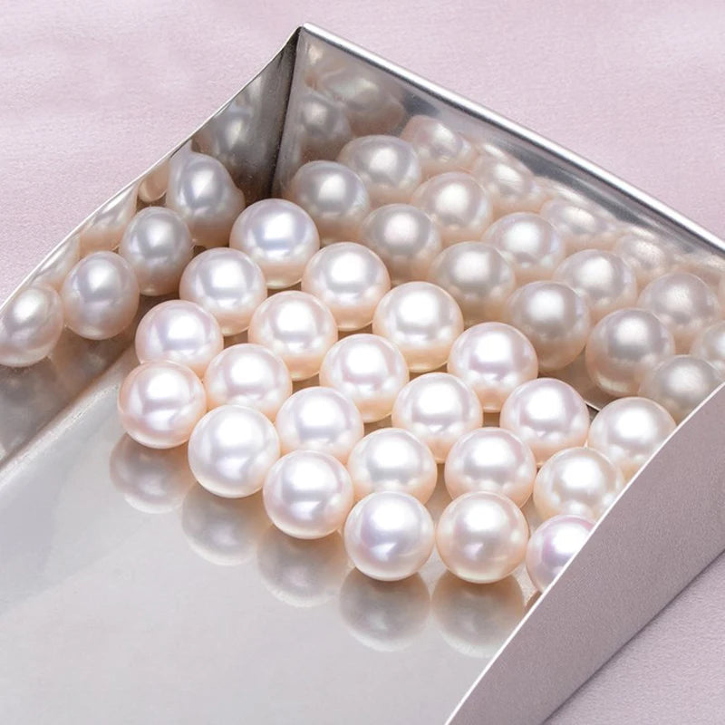 Top Quality 4A Natural Freshwater Pearls Loose Beads White Color Half Hole/No Hole Pearl for Make Pearl Earring Pendant