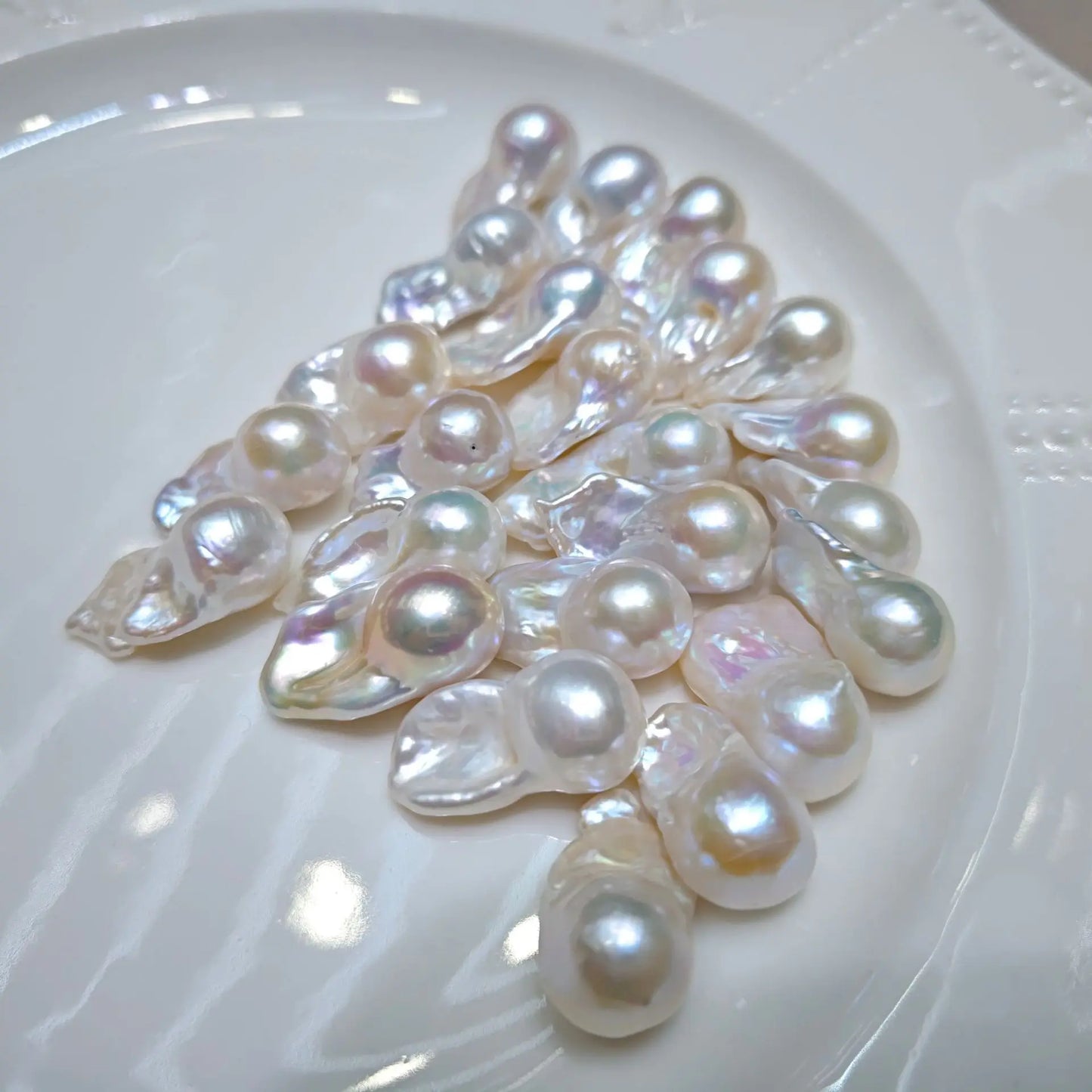 1A Loose Baroque Freshwater Pearls 14*20mm Natural White Irregular Shape Beads for Jewelry Making