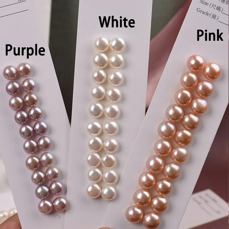 Natural Half Hole Loose Cultured Button Pearls Various Color 2A Quality Freshwater Pearls for Jewelry Making