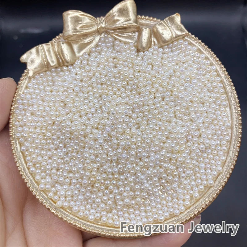 1.5-2mm 2-5A Small White Pearl No Hole Round Nature Loose Freshwater Pearl Wholesale Pearls for Jewelry Making