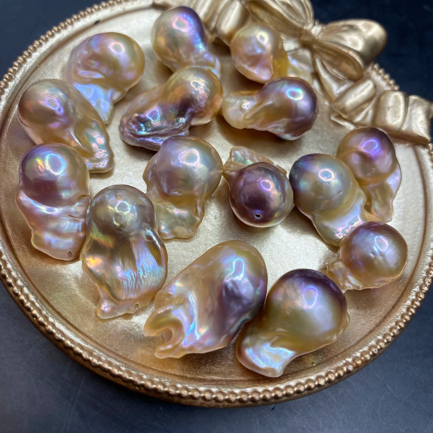 Wholesale 14-15mm Large Baroque White Pearl Loose Natural Freshwater Cultured 3A MoMan's Silver Pearl Rings Jewelry Making