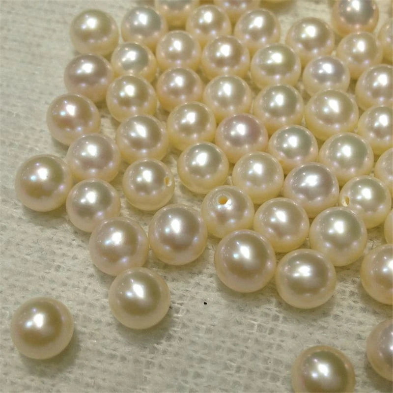Natural Cultured Pearl Clean White Round 2-11mm with 0.8mm Hole 3A 4A Freshwater Pearl for Jewelry