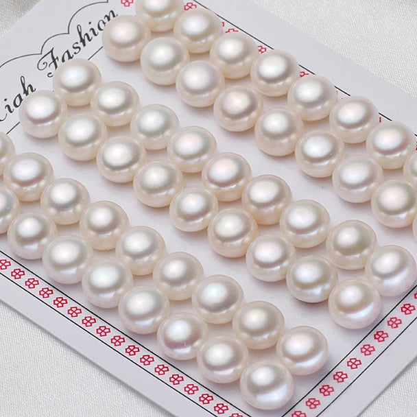 Wholesale14-16mm Large Size Half Drilled Pearl 4A 5A 6A Fresh Water Pearl Loose Flat Back Button Freshwater Pearl in Low Price