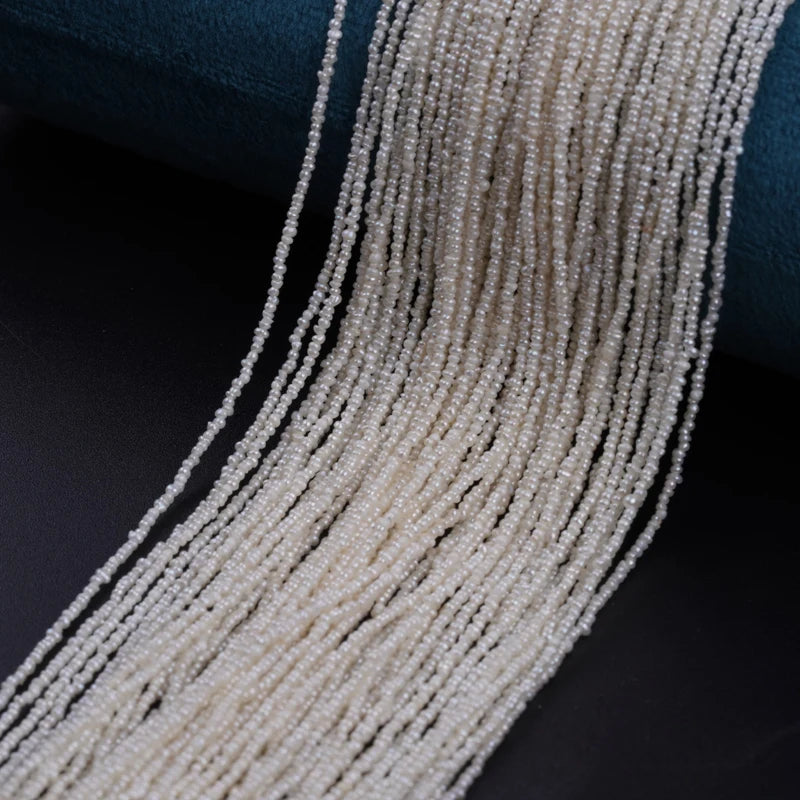 1-1.25mm Tiny White Potato Shape Natural Freshwater Pearl Beads for Jewelry Making