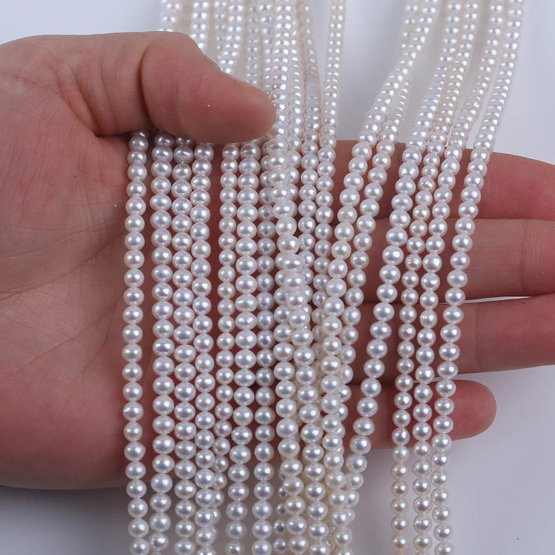 2.5-6mm AAA Grade White Color Round Pearl Natural Freshwater Pearl for Jewelry Making