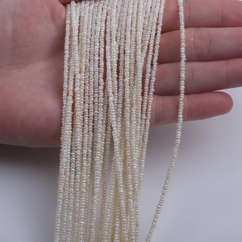 1.8-2mm White Potato Shape Natural Freshwater Pearl Beads for Jewelry Making