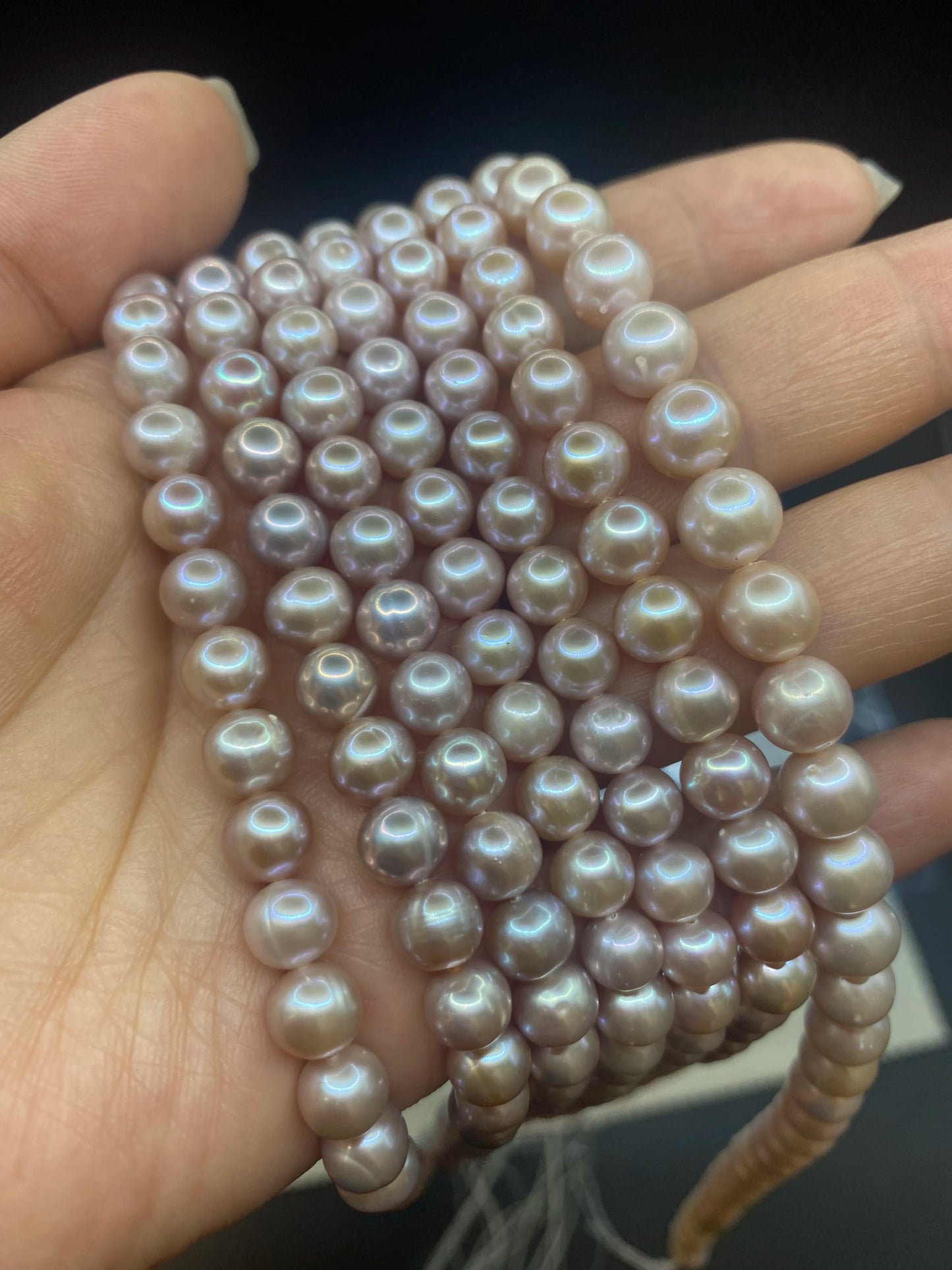 6-7mm 7-8mm Natural Purple Color Freshwater String and No Hole 11-11.5mm Purple Round Pearls for Jewelry Making