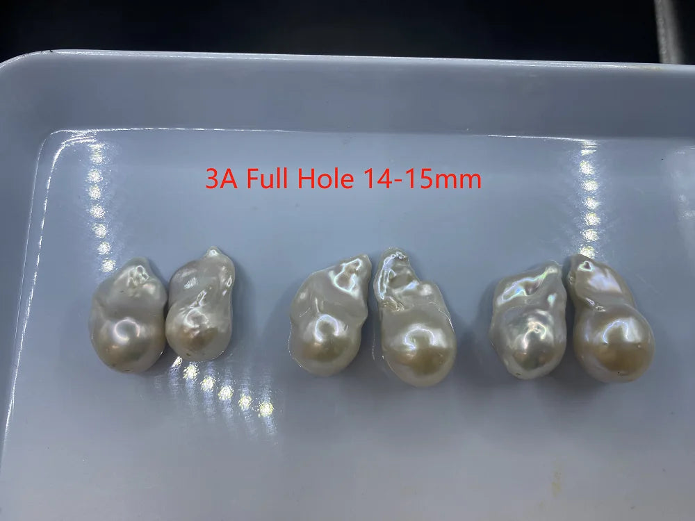 Wholesale 3A Quality Loose Baroque Freshwater Pearl Full Hole White Color Baroque Shape for Jewelry Making