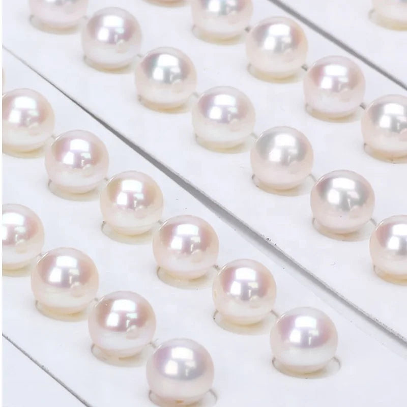 wholesale 3A high quality Round shape White freshwater pearl 7mm-10mm loose pearl for making jewelry