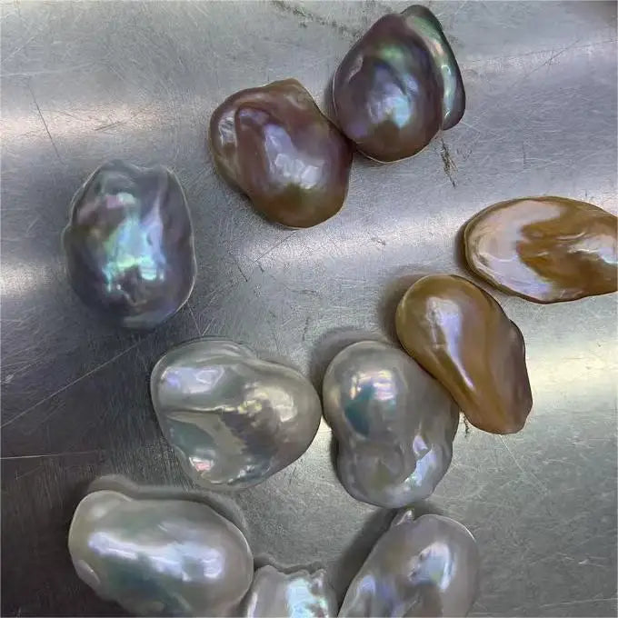 3A Large Size Natural Baroque Freshwater Loose Pearls Best Gloss White/Pink/Purple Round Pearls for Jewelry Making