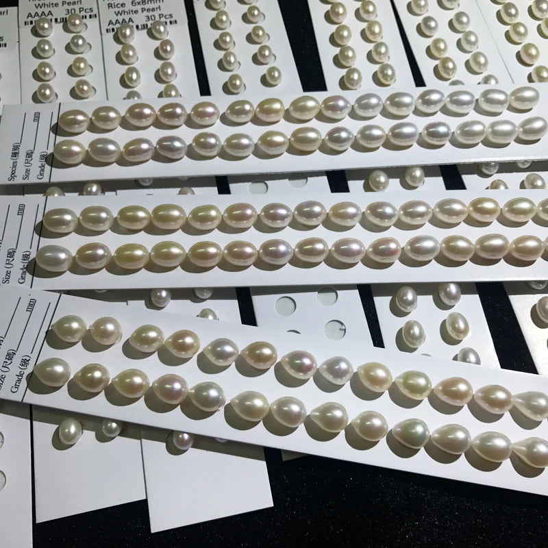 Hot Natural Freshwater Pearl Rice Shaped Oval Pearl Loose Pearl for Jewelry Earring Necklace Making