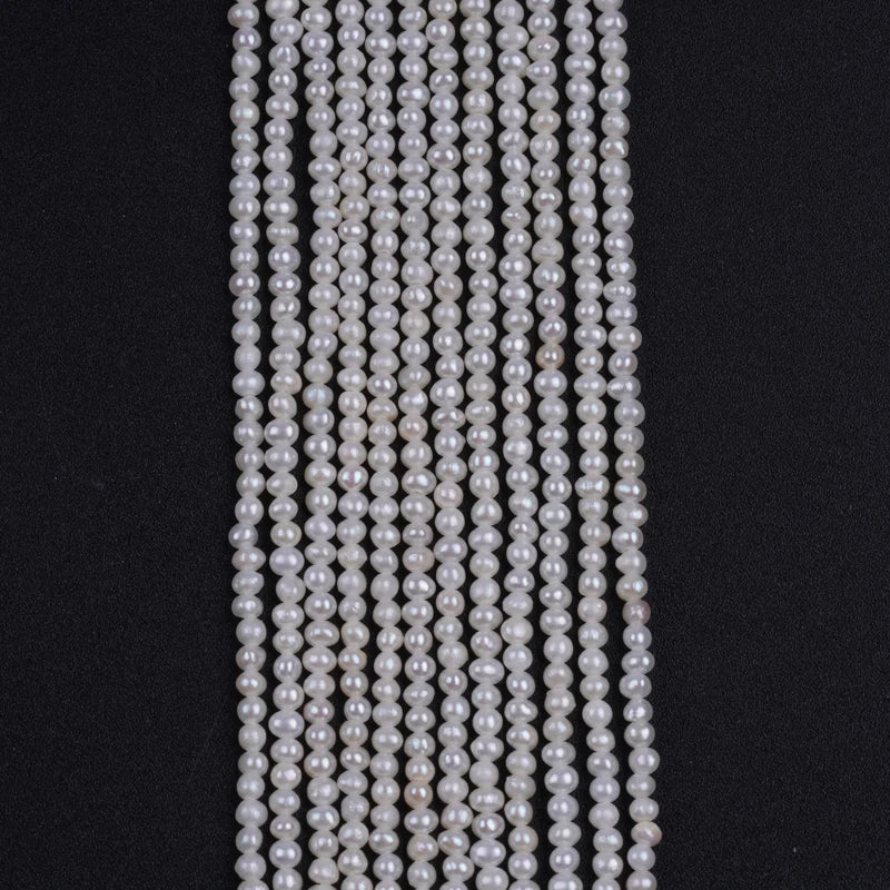 2-2.5mm White Potato Shape Natural Freshwater Pearl Beads for Jewelry Making