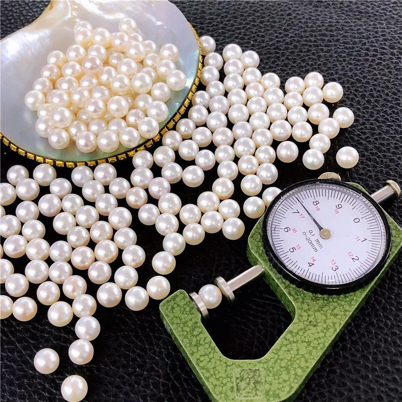 Wholesale 2mm-11mm Natural 4A Half Hole Loose Beads Freshwater White Pink Purple Pearl Jewelry Making Round Gold Color Pearls