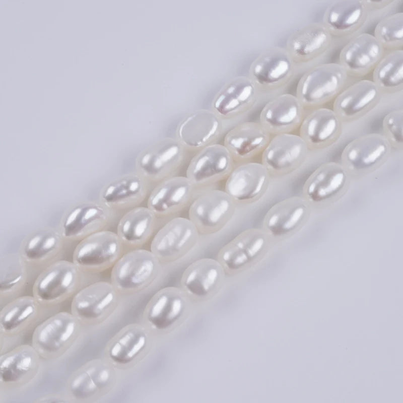 5-6mm AAA Grade Wholesale Natural White Freshwater Baroque Loose Pearls Strand