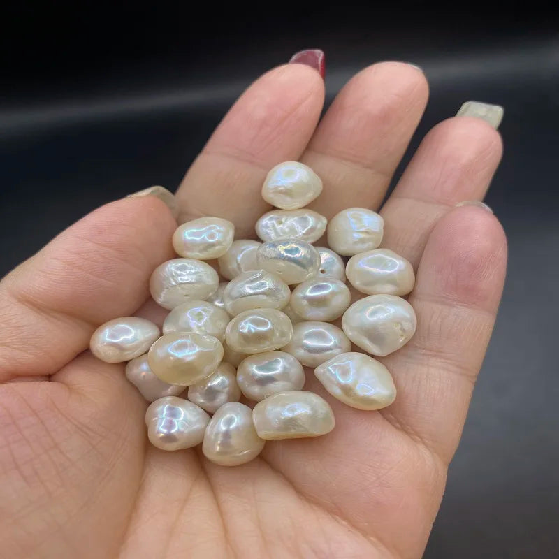 Factory Price 2A-4A 11-12mm Natural Freshwater Half Hole White Loose Baroque Pearls