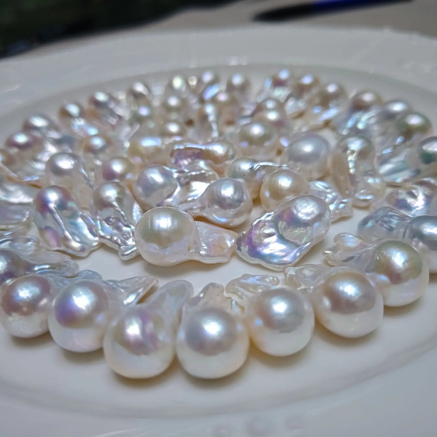 1A Loose Baroque Freshwater Pearls 14*20mm Natural White Irregular Shape Beads for Jewelry Making