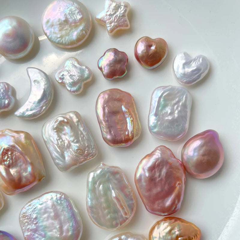 Freshwater Baroque Pearl Various Shapes Wrinkled Surface Natural White Loose Pearls for Jewelry Making