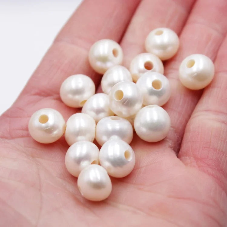 Zhuji Factory 3A New Style Round Shape Half Hole Loose Pearls 2.5mm 5mm 7mm 10mm White /pink/purple Natural Freshwater Pearls