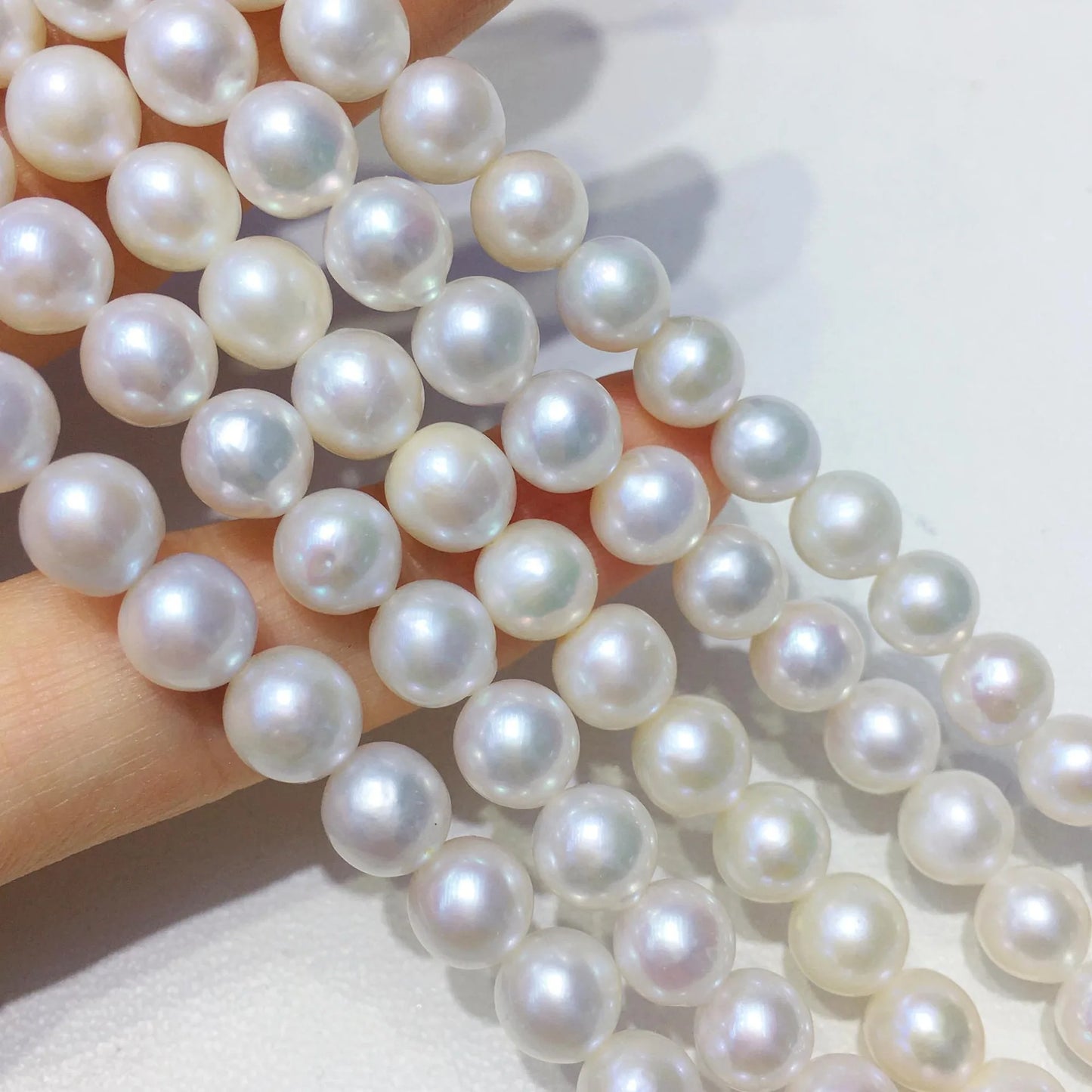High quality 100% natural 10 + mm round freshwater pearl necklace high-end DIY jewelry accessories loose pearls