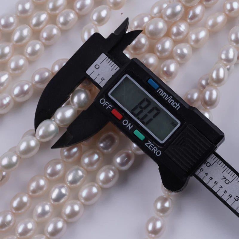 8-9mm Natural Rice Shape Freshwater Pearl Beads for Jewelry Making