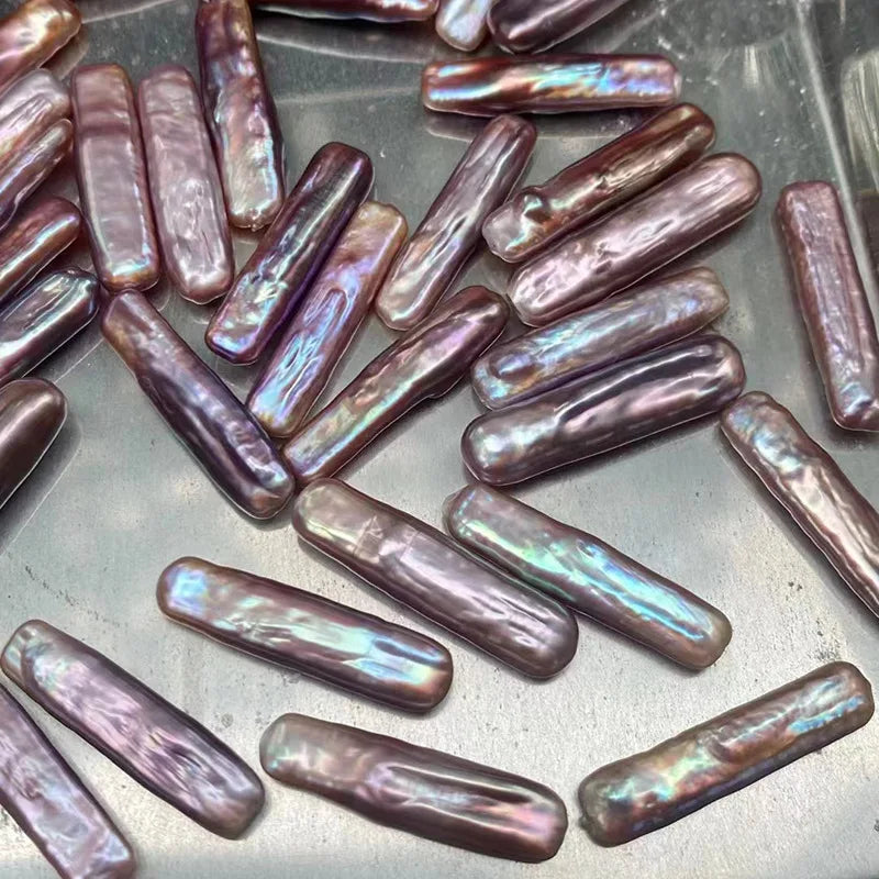 4A 6*24mm Small Rectangle Fresh water Pearls Long Stick Irregular Baroque Loose Freshwater Pearl Beads for Jewelry Making