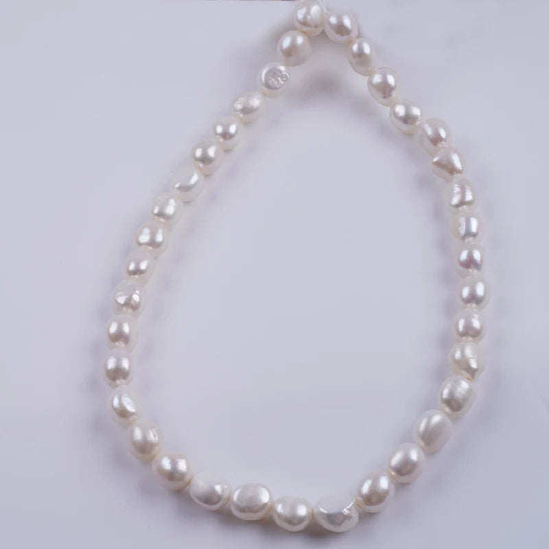 10-11mm AAA Grade Wholesale Natural White Freshwater Baroque Loose Pearls Strand