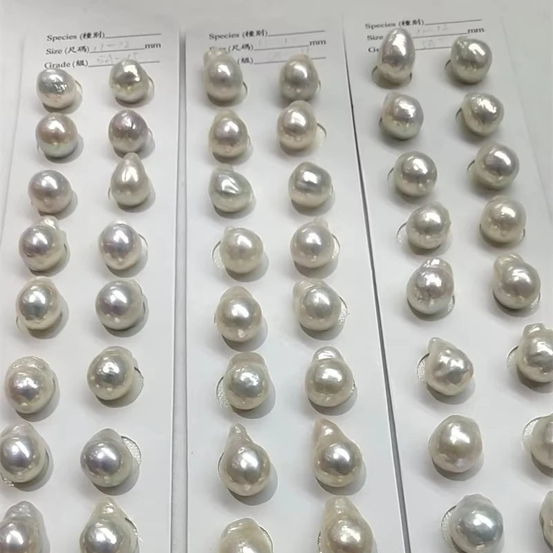 High Quality 3A Baroque Freshwater Pearl Necklace 9-13mm White Purple Beads Small Size Loose Jewelry Wholesale Jewelry Making