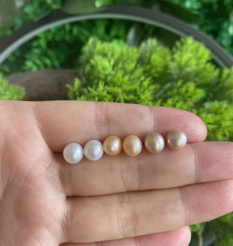 Purple Color Half Hole/No Hole Round Pearl Top Quality 4A Natural Freshwater Pearls Loose Beads for Make Pearl Earring Pendant