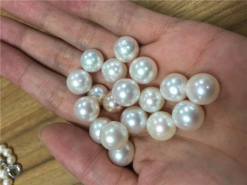 White Cultured Natural Freshwater Pearls Good Quality 4A 6mm 7mm 8mm Half-Hole Bulk 10mm and 4mm Diameters Wholesale Price"