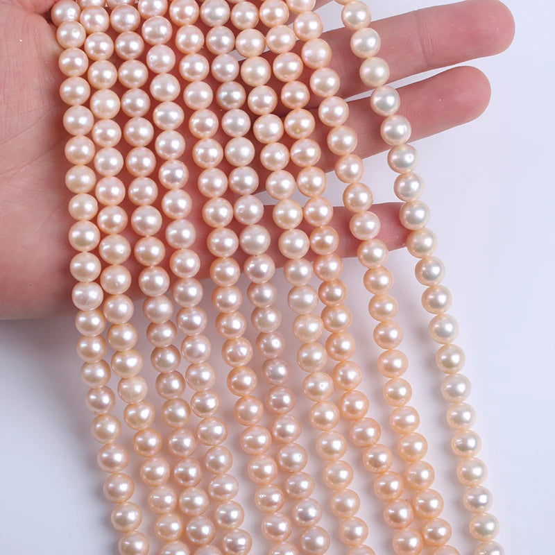 7.5-8mm AA Grade Natural pink Round Pearl Natural Freshwater Pearl for Jewelry Making