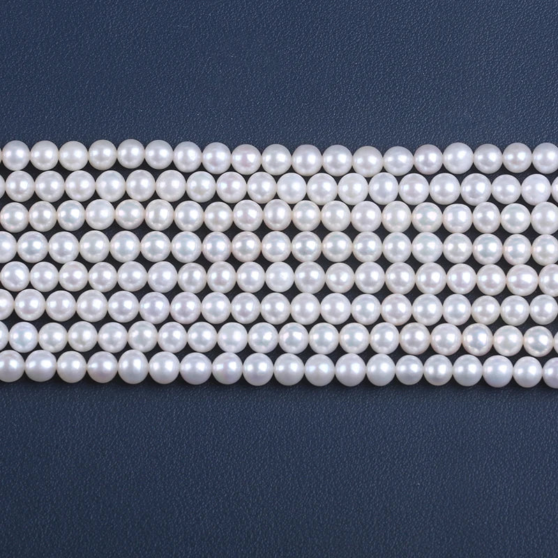 16inch 5.5-7mm AAA Grade White Round Shape Natural Freshwater Pearl Beads for Jewelry Making