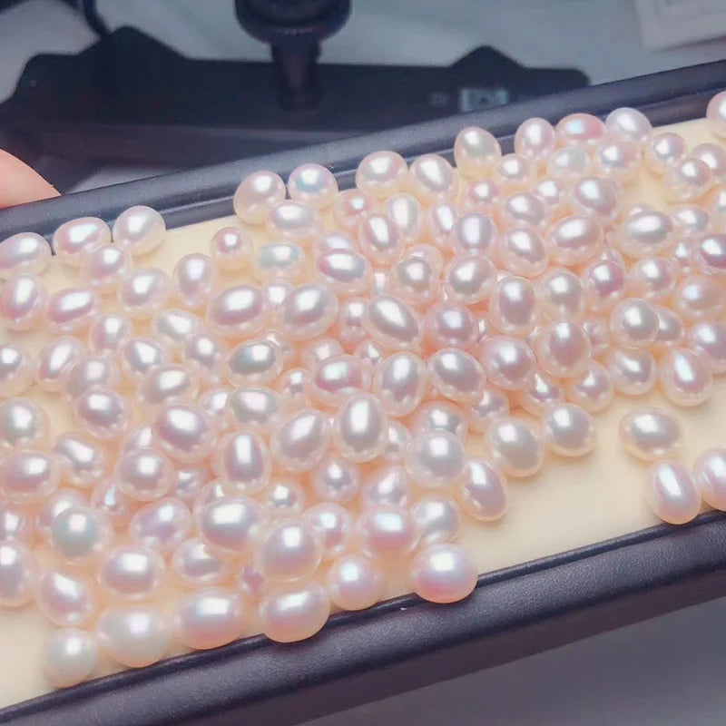 White Drop Pearl 5-10mm Half Hole 3A 4A Grade Loose Natural Freshwater Pearls for Necklaces Making Natural Pearl Jewelry