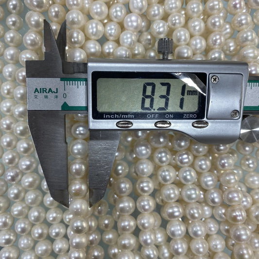 Wholesale 8-9mm White Round Freshwater Cultured Pearl Necklace Natural Loose Pearl Jewelry