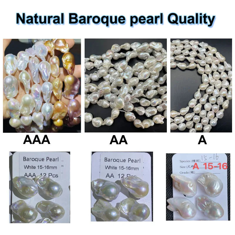 Big Size Loose Natural Baroque Pearl High Quality White Color Freshwater Pearls for Jewelry Making