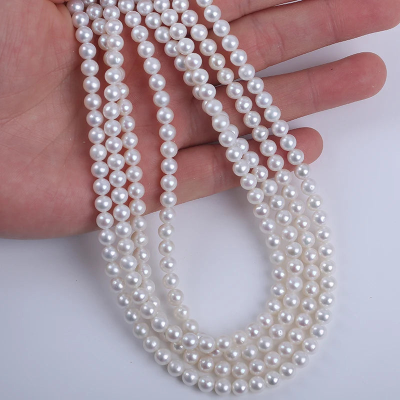 2.5-6mm AAA Grade White Color Round Pearl Natural Freshwater Pearl for Jewelry Making