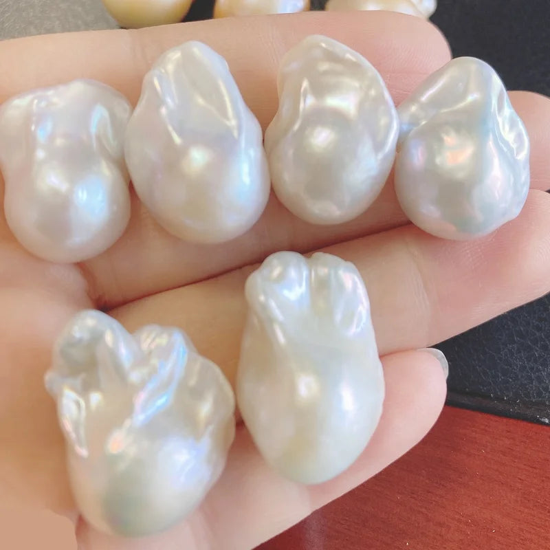 10-15mm Large Reborn Biwa Keshi Pearls Wholesale Blister Nucleated White Big Size Irregular Baroque Freshwater Pearl Low Price