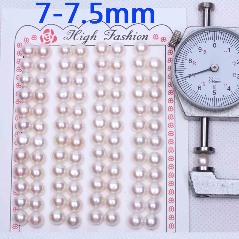 Wholesale China Cultured Button Shape Pearls 6mm 7mm 8mm Loose Half Hole Natural Freshwater Pearls