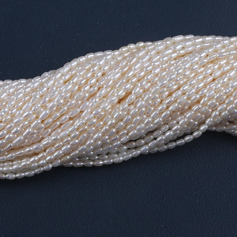 2-2.5mm AAA Tiny Natural Freshwater White Pearl Rice Pearl Beads for Jewelry Making