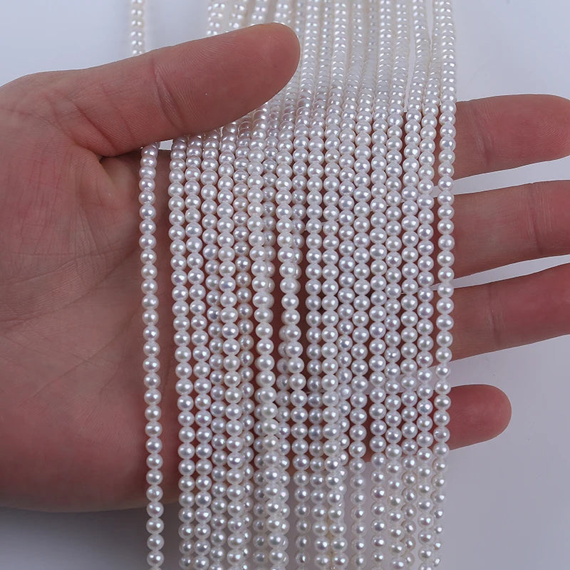2.5-6mm AAA Grade White Color Round Pearl Natural Freshwater Pearl for Jewelry Making