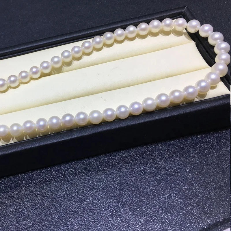 Wholesale China Cultured Natural Freshwater Pearls 6-7mm White Round Pearl Chain Price