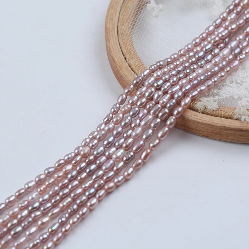 2.8-3.2mm AAA Wholesale Good Quality Natural Freshwater Rice Pearl Beads Strands