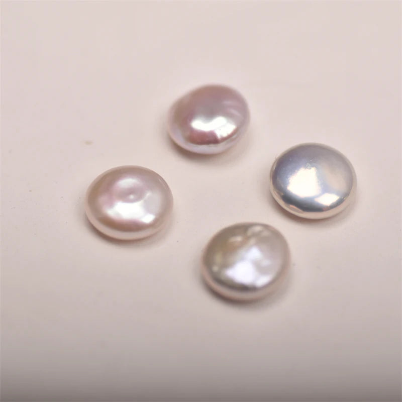 High Quality Natural Freshwater Pearl Loose Coin Beads No Hole White 4A Coin Pearl Bead for Jewelry Making